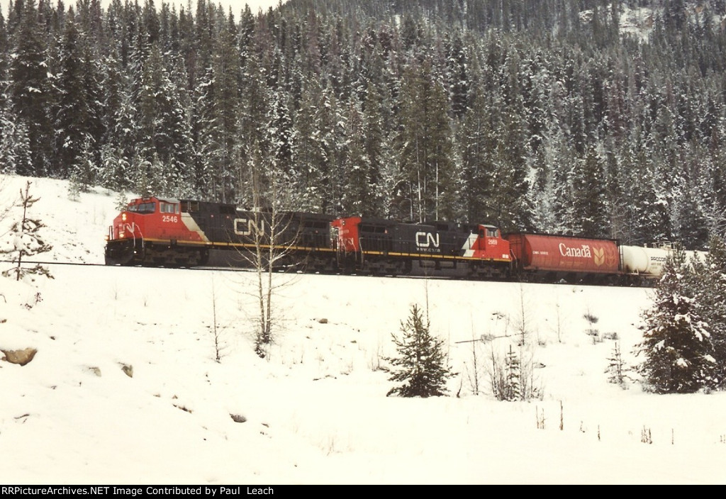 Grain train rolls west